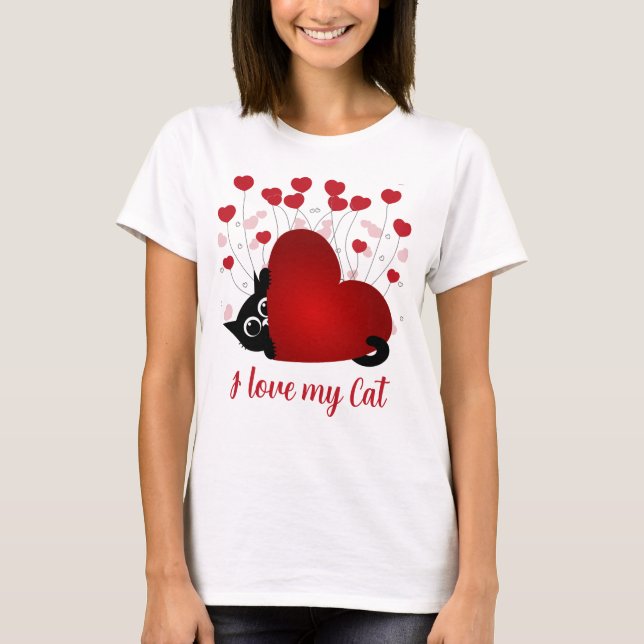 Love Cats Custom Hearts T-Shirt (Front)