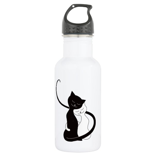 Love cats cute cat lover stainless steel water bottle (Front)