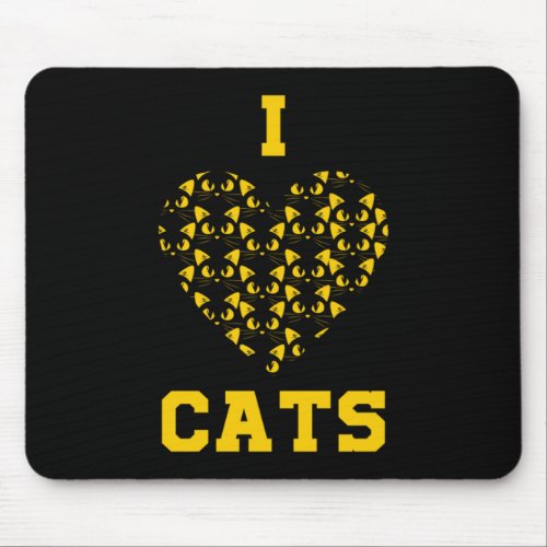 Love Cats Heart Cat Lover Kitten Owner Pet Gift Mouse Pad