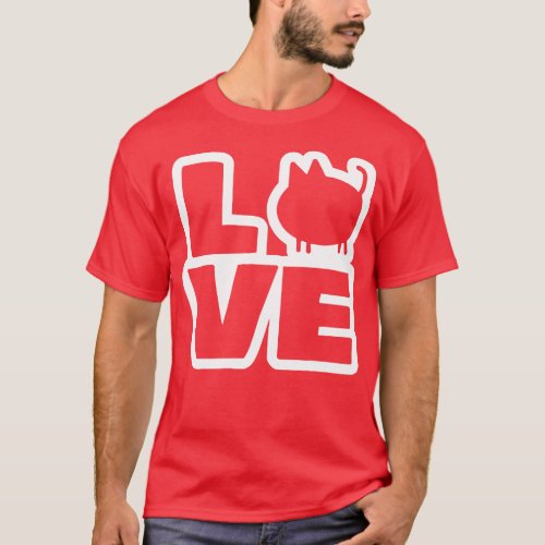 Love Cats in White Valentines Day T_Shirt