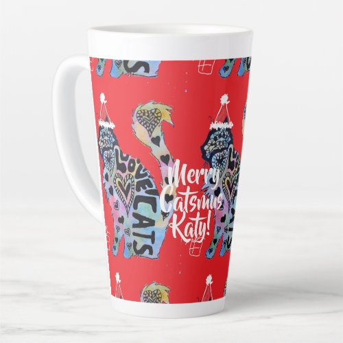 Love Cats Merry Catsmus Christmas Latte Mug