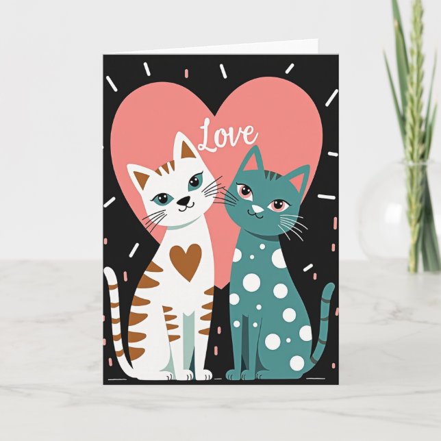 Love Cats Polka Dot Card (Front)