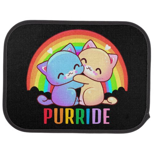 Love Cats Rainbow Car Floor Mat