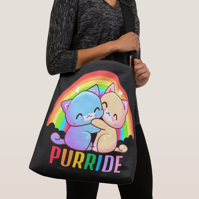 Love Cats Rainbow Crossbody Bag (Close Up)