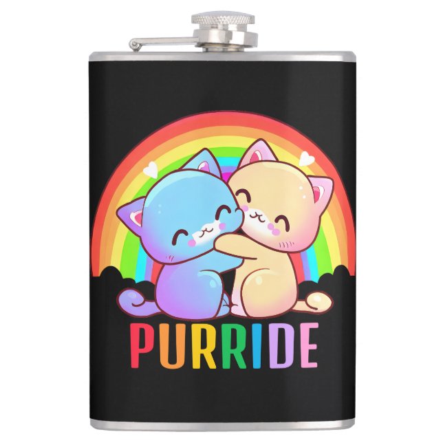 Love Cats Rainbow Flask (Front)