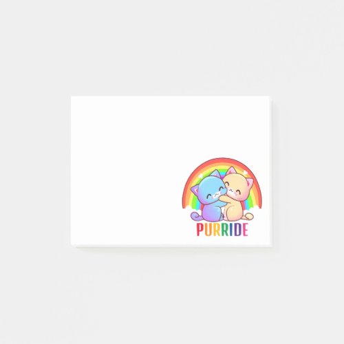 Love Cats Rainbow Flat Card Post_it Notes