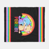 Love Cats Rainbow Fleece Blanket (Front (Horizontal))