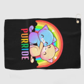 Love Cats Rainbow Golf Towel (Horizontal)
