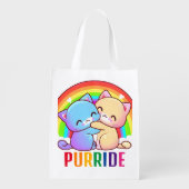 Love Cats Rainbow Grocery Bag (Back)
