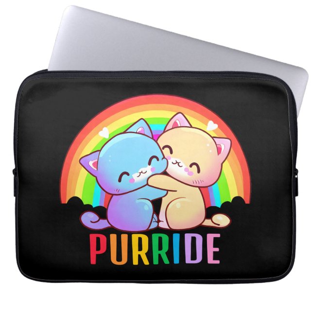 Love Cats Rainbow Laptop Sleeve (Front)