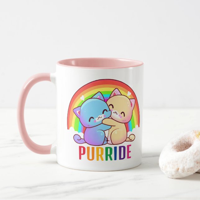 Love Cats Rainbow Mug (With Donut)