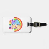 Love Cats Rainbow Phone Number Luggage Tag (Front Horizontal)