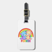 Love Cats Rainbow Phone Number Luggage Tag (Front Vertical)