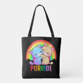 Love Cats Rainbow Tote Bag (Back)