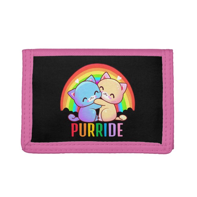 Love Cats Rainbow Trifold Wallet (Front)