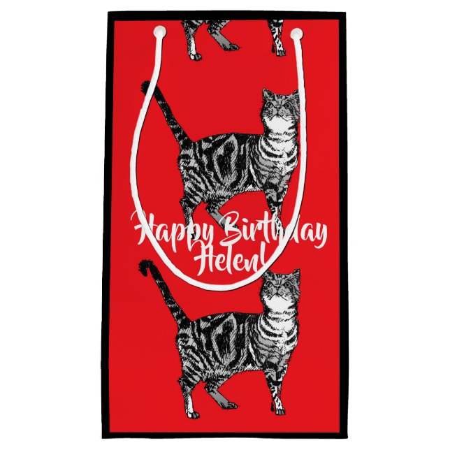 Love Cats Red Tabby Cat animal pet Gift Bag (Front)