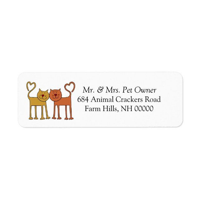 Love Cats Return Address Mail Labels Stickers (Front)