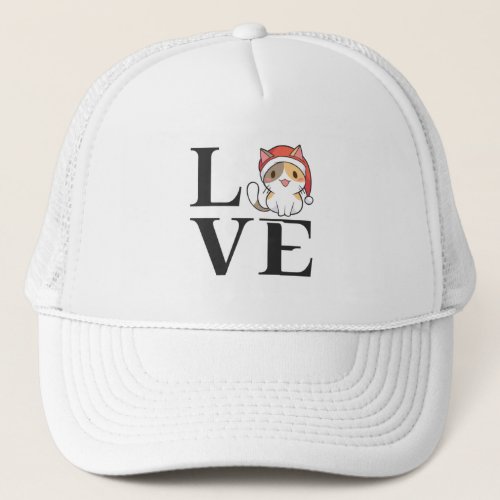 Love Cats  Santa Kitten Trucker Hat