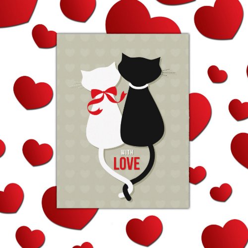 Love Cats Valentine Holiday Postcard