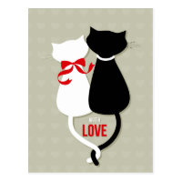 Love Cats Valentine Postcard