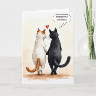 Love Cats With a Red Heart Card