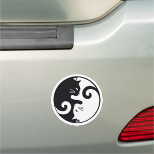 Love Cats Ying Yang Car Magnet