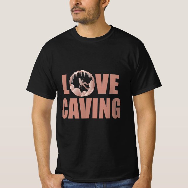 Love Caving - Cave Exploration Speleology T-Shirt (Front)
