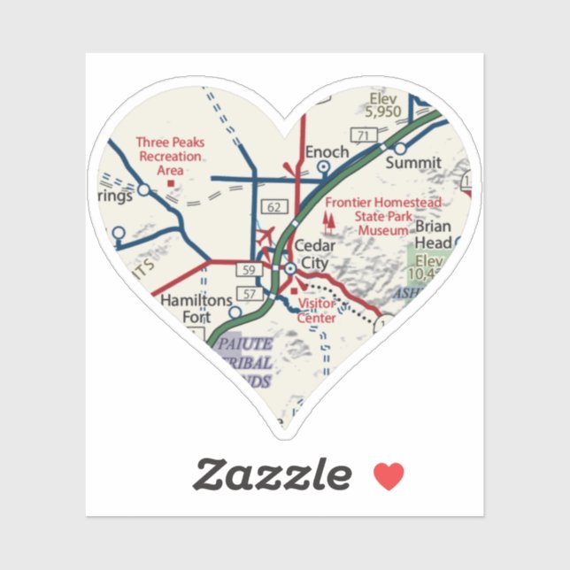 Love Cedar City Utah Sticker (Sheet)