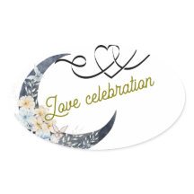 Love Celebration Wedding Sticker – Crescent Moon &
