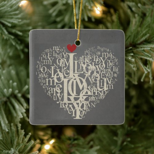 Love Ceramic Ornament