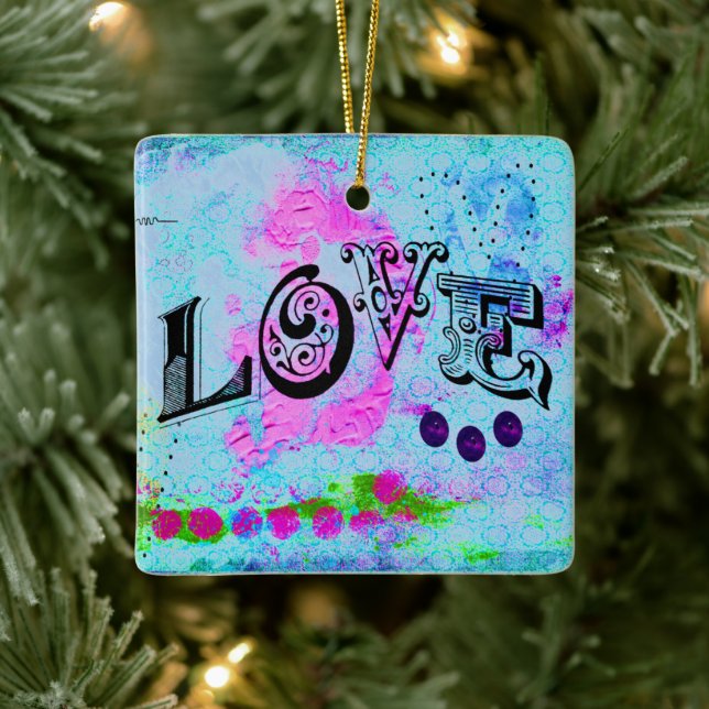 Love Ceramic Ornament (Tree)