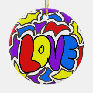 Love Ceramic Ornament