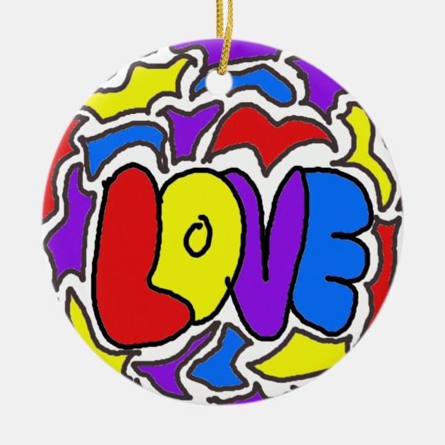 Love Ceramic Ornament (Front)