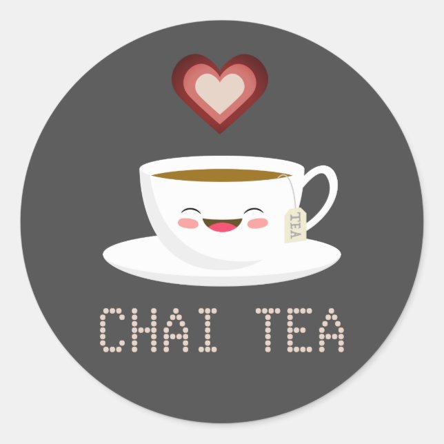 Love Chai Tea Classic Round Sticker (Front)