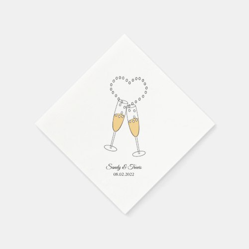 Love  Champagne Custom Text Cocktail Napkin