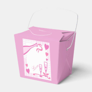 Love Champagne&Hearts Light Pink Takeout Favor Box