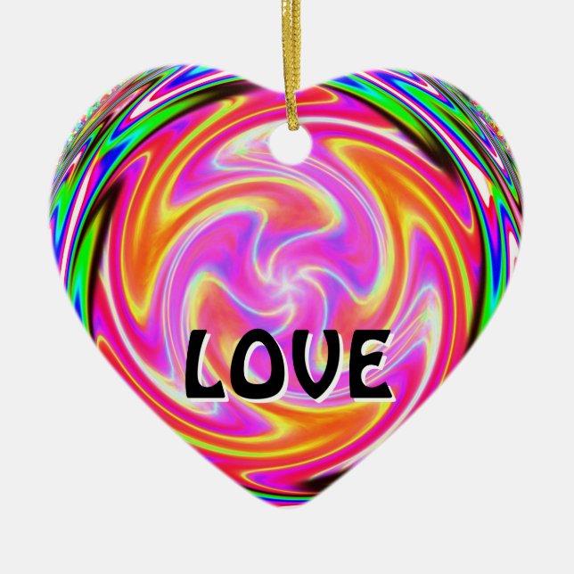 LOVE (change the word) Ceramic Ornament (Front)