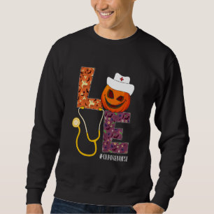 Love Charge Nurse Life Nurse Halloween Pumpkin Cos Sweatshirt