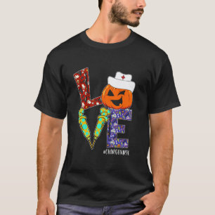 Love Charge Nurse Life Nurse Halloween Scary Pumpk T-Shirt