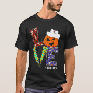 Love Charge Nurse Life Nurse Halloween Scary Pumpk T-Shirt
