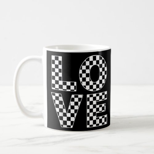 Love Checkered Flag Racing Car Racer Auto Mechanic Coffee Mug