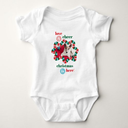 Love  cheer add your photo holiday baby bodysui baby bodysuit