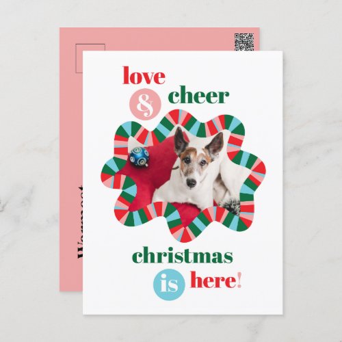 Love  cheer add your photo Holiday Postcard