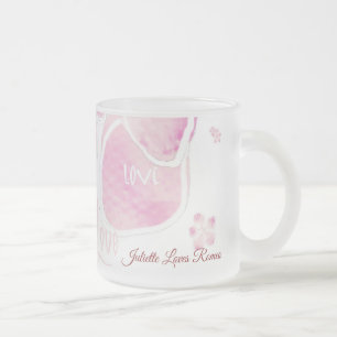 Love Cherry Blossom (Personalize) Frosted Glass Coffee Mug