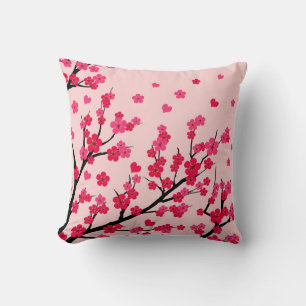 love cherry blossom throw pillow