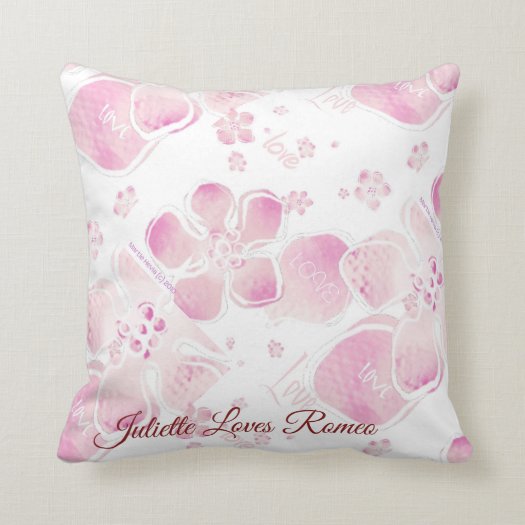 Love Cherry Blossoms Throw Pillow