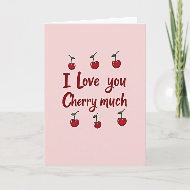 Love Cherry Pun Card (Front)
