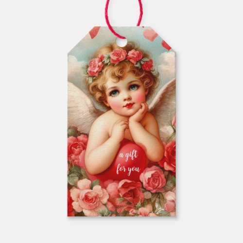 Love Cherub Angels with Red Heart Gift Tags