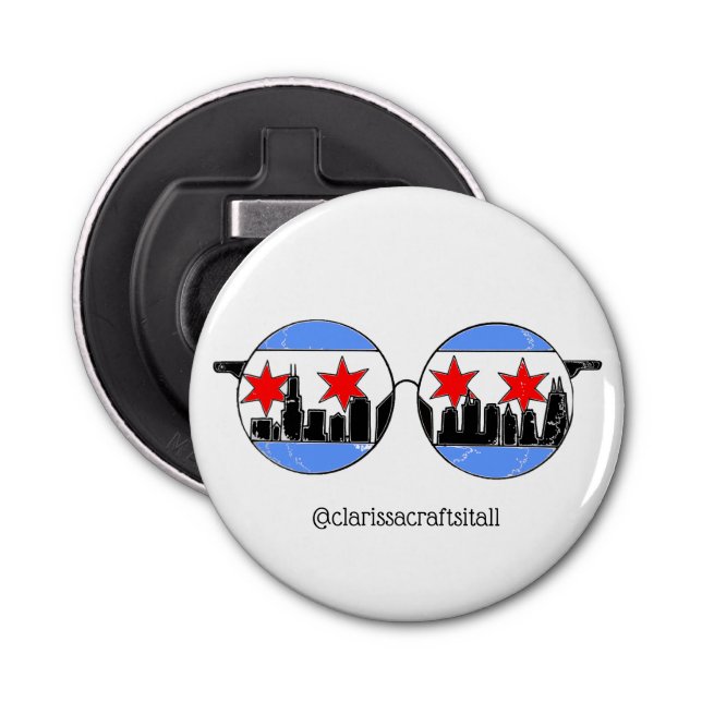 LOVE chicaGOggles magnet Bottle Opener (Front)