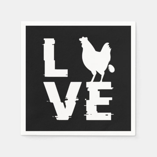 Love Chicken Chickens Rooster Egg Hen Animal Gift Napkins